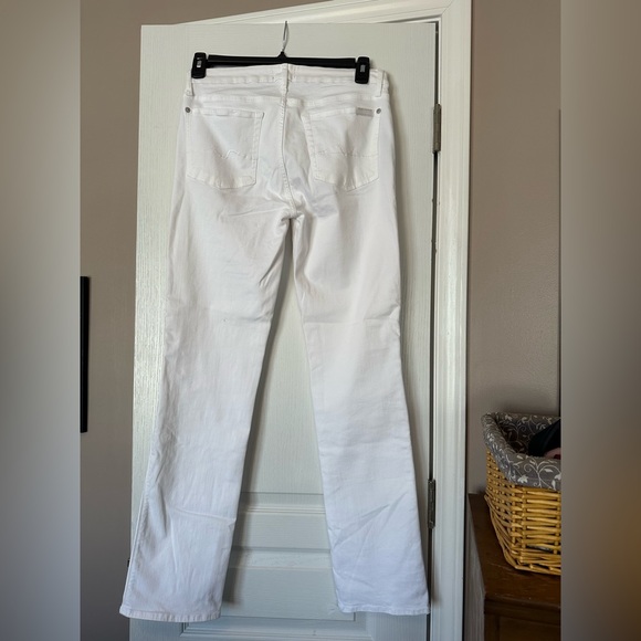 7 For All Mankind Women's Straight Leg White Jeans - Picture 2 of 4